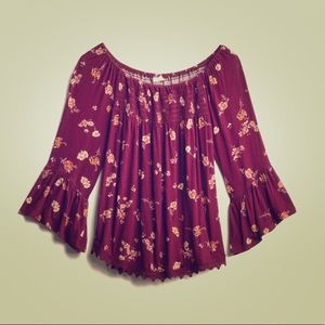 LUQ Burgundy Knit Top Size S New
